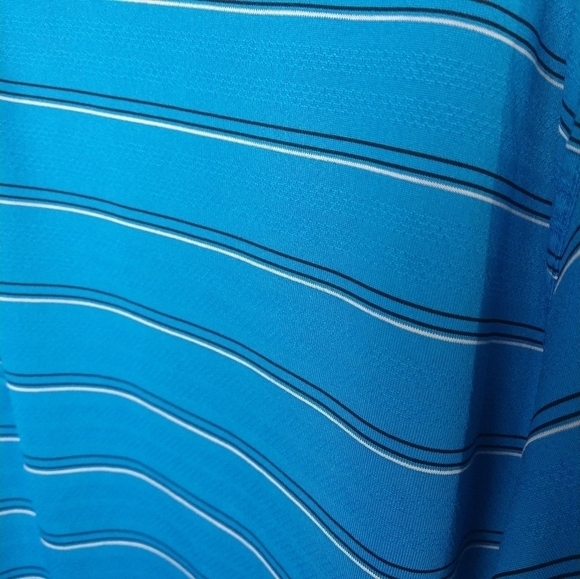 Pga tour airflux men's blue black white striped polo shirt. Size 2X - Picture 4 of 10